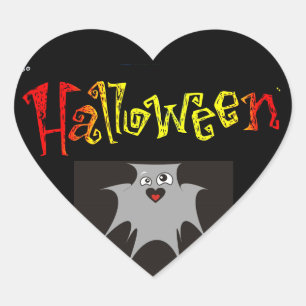 Adesivo Coração Vinheta de Coração Halloween