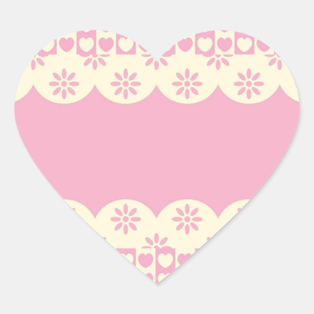 Adesivo Coração Vinheta de Coração Rosa (Frente)