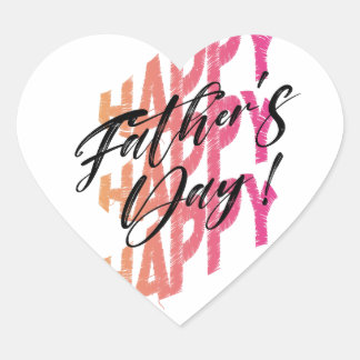 Adesivo Coração Vinheta de dia de os pais feliz