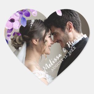 Adesivo Coração Vinheta de Foto em Forma de Coração de Casamento