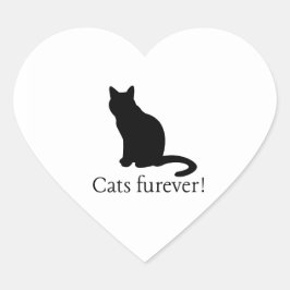 Adesivo Coração Vinheta de quatro gatos