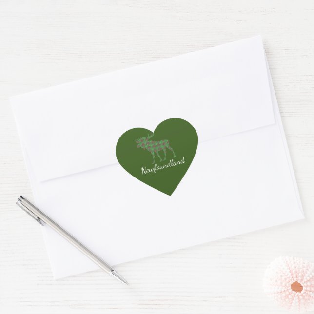 Adesivo Coração Vinheta de tartã-alce-de-alce-de-alce-de-alce-de-a (Envelope)
