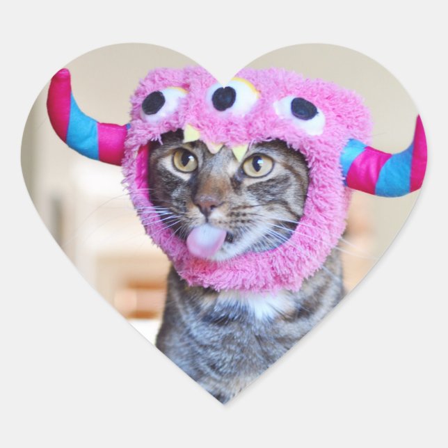 Adesivo Coração Vinheta Derp Monster (Frente)