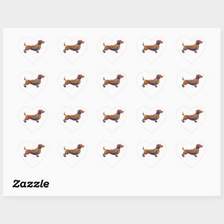 Adesivo Coração Vinheta digital de arte Dachshund