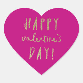 Adesivo Coração Vinheta do dia dos namorados alegres e Dourada bri