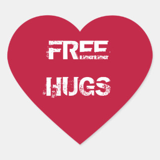 Adesivo Coração Vinheta Free Hugs