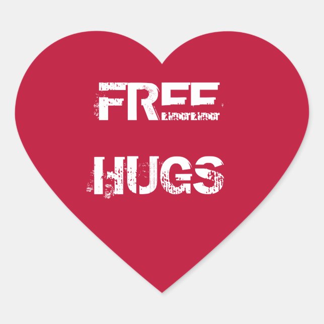 Adesivo Coração Vinheta Free Hugs (Frente)