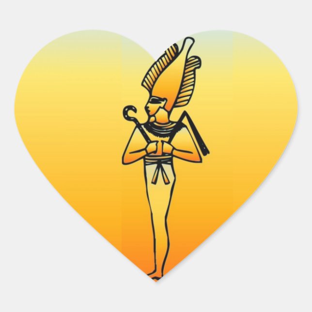 Adesivo Coração Vinheta Hieroglífica Egípcia (Frente)