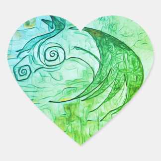 Adesivo Coração Vinheta Terra e Cavalo Céu