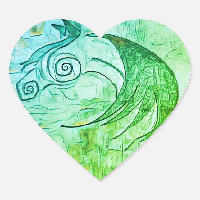 Adesivo Coração Vinheta Terra e Cavalo Céu (Frente)