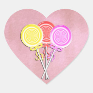 Adesivo Coração Vinhetas Cardíacas Lollipop