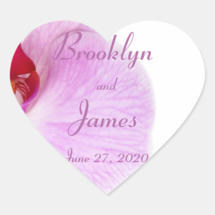 Adesivo Coração Vinhetas de Casamento com Orquídeas Radiantes do C