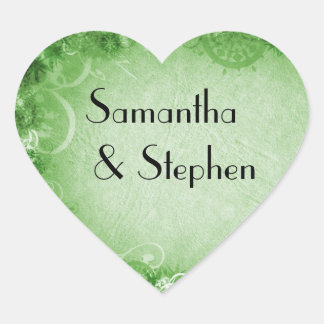 Adesivo Coração Vinhetas de Casamento Floral