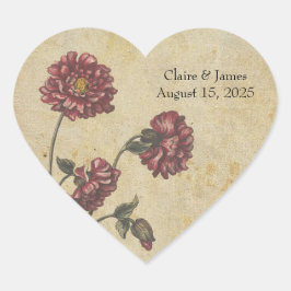 Adesivo Coração Vinhetas de Casamento Gótico-Romance - Escuro e El