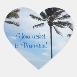 Adesivo Coração Vinhetas de Casamento para Envelope de Selo - Palm