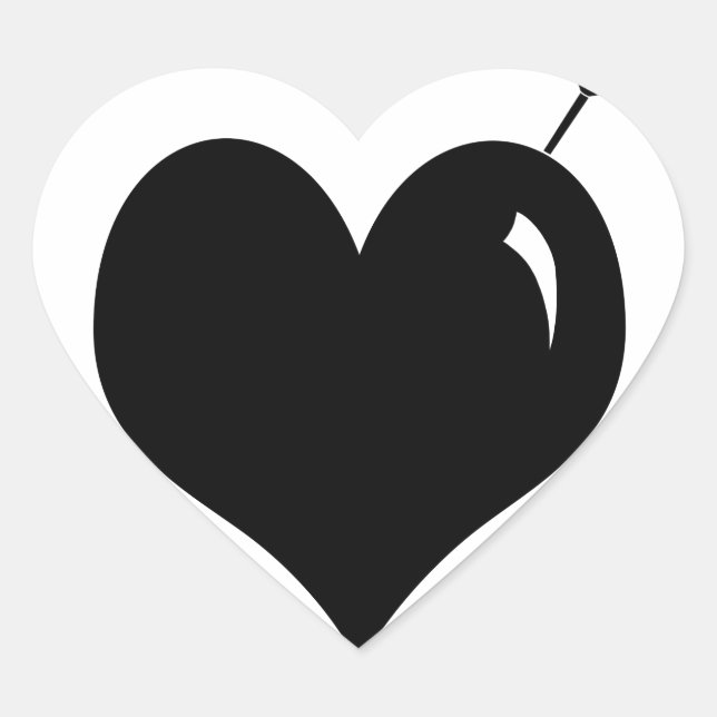 Adesivo Coração Vinhetas de Coração de Amor Cruel (Frente)