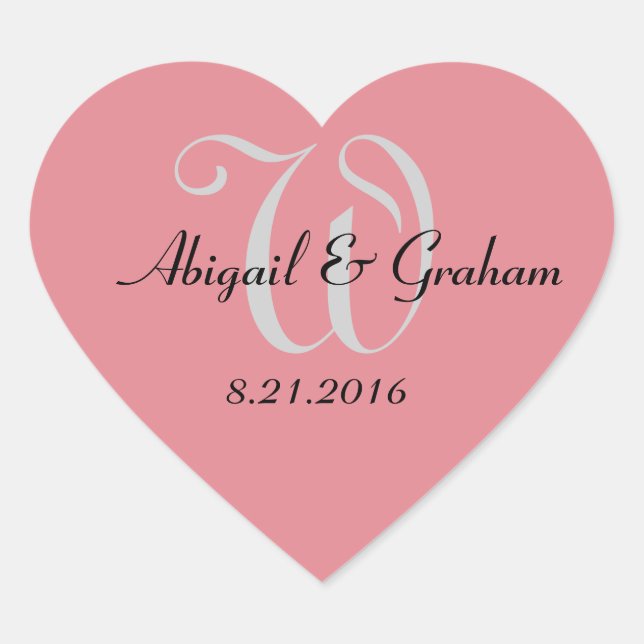 Adesivo Coração Vinhetas de Coração de Casamento (Frente)
