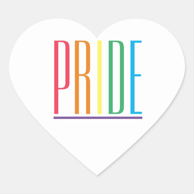 Adesivo Coração Vinhetas de coração PRIDE (Frente)
