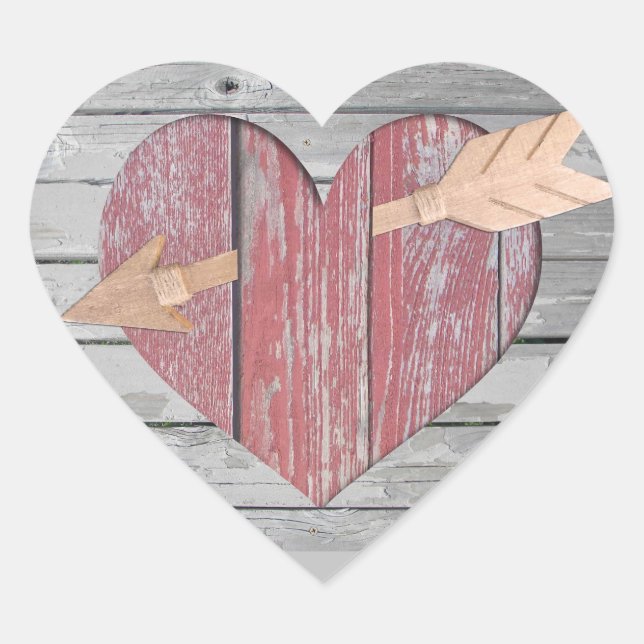 Adesivo Coração Vinhetas de Coração Russo Vermelho (Frente)