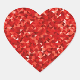 Adesivo Coração Vinhetas de Coração Vermelha Faux Foil