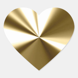 Adesivo Coração Vinhetas de Dourado Coração Brilhantes