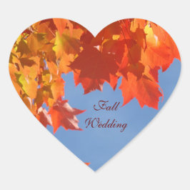 Adesivo Coração Vinhetas de invólucro do casamento outono Céu azul