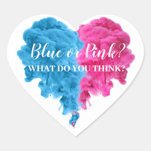 Adesivo Coração Vinhetas do Grupo de Revelação de Gênero Pensado F