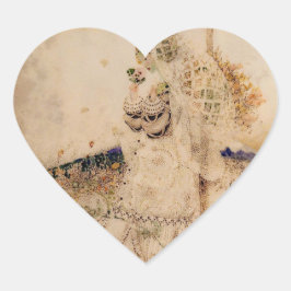 Adesivo Coração Vintage Art Nouveau Chá de panela Heart Sticker