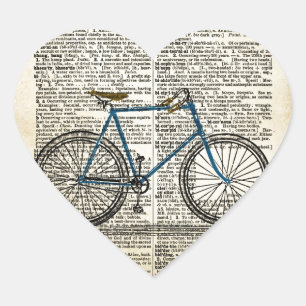 Adesivo Coração Vintage azul da bicicleta da bicicleta do