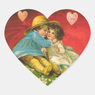 Adesivo Coração Vintage Children Heart Sticker