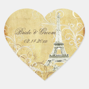 ADESIVO CORAÇÃO VINTAGE EIFFEL TOWER/VANILLA SWIRLS