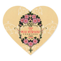 Vintage French Soap Label - forma cardíaca