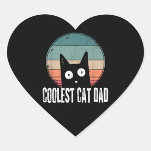 Adesivo Coração Vintage Mens Cat Pai O Mais Legal Pai Engraçado