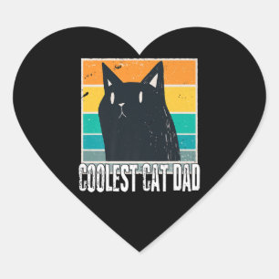 Adesivo Coração Vintage Mens O Pai De Gato Mais Legal Pai Engra