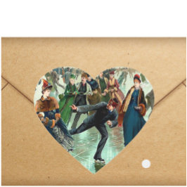 Adesivo Coração Vintage: Pista de gelo vitoriana