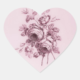 Adesivo Coração Vintage Rosa Sticker