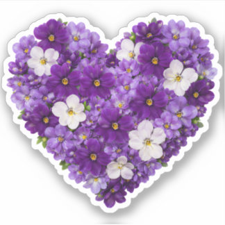 Adesivo Coração Violeta Flor do Mês de Nascimento de Fever