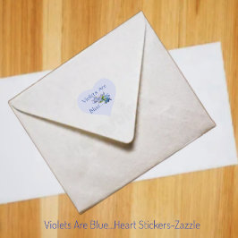 Adesivo Coração Violetas São Azuis.