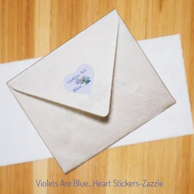 Adesivo Coração Violetas São Azuis. (Criador carregado)