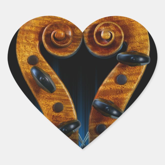 Adesivo Coração Violin Scroll Pegs Heart (Frente)