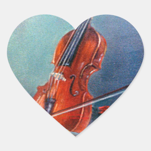 Adesivo Coração Violín/Violin (Frente)