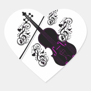 Adesivo Coração Violino, love_ de balanço