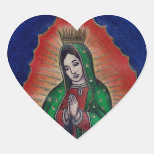Adesivo Coração Virgin de Guadalupe
