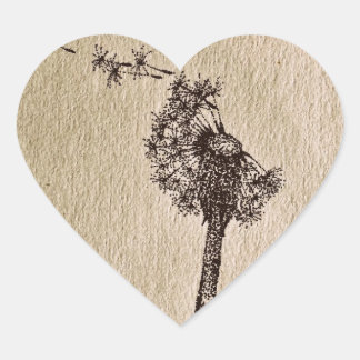 Adesivo Coração Voando Deseja Os Pentes De Dandelion