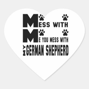 Adesivo Coração Você suja com meu german shepherd