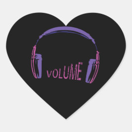 Adesivo Coração Volume de fones de ouvido