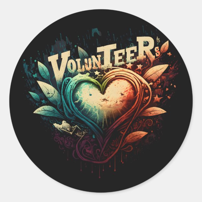 Adesivo Coração voluntário (Frente)