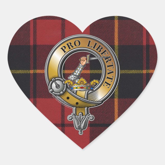 Adesivo Coração Wallace Tartan & Crachá (Frente)
