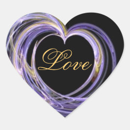 Adesivo Coração Wave Swept Love Preencheu Arte Fractal