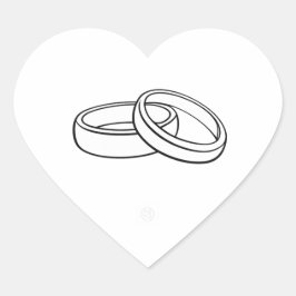Adesivo Coração Wedding Envelope Sticker | Elegant Rings Heart